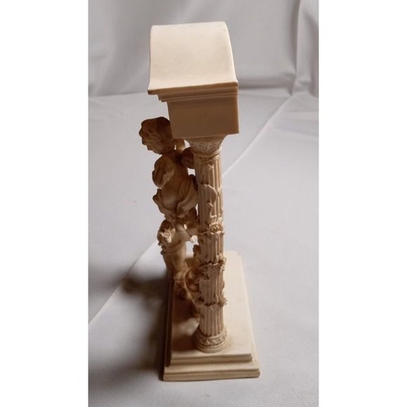 9.5" Trellis Angel Cherubs White Resin Statue with Hook on Back - Picture 6 of 6